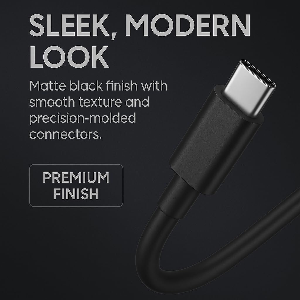 NGG 20W USB-C to USB-C Fast Charging Cable (1M) – Power Delivery, High-Speed Data Transfer, Black