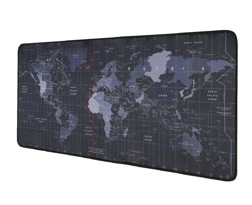 NGG XXL Extended Gaming Mouse Pad – World Map Design, Non-Slip Rubber Base, Stitched Edges
