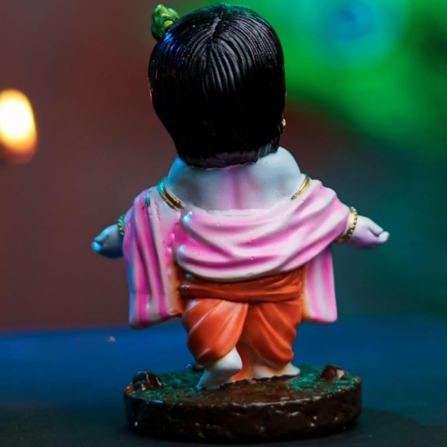 Bal Krishna Blue Colour for Car Dashboard Idol 3.5-Inch Lord Krishna Murti for Home Decor, Temple | Cute Baby Figurine for Puja Room, Meditation & Spiritual Vibes (1pcs)