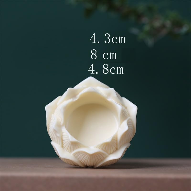 Lotus Baby Buddha White Marble Finish | Peaceful Monk Statue for Meditation Corners, Office Table, Car Dashboard | Tranquil Pack of 1