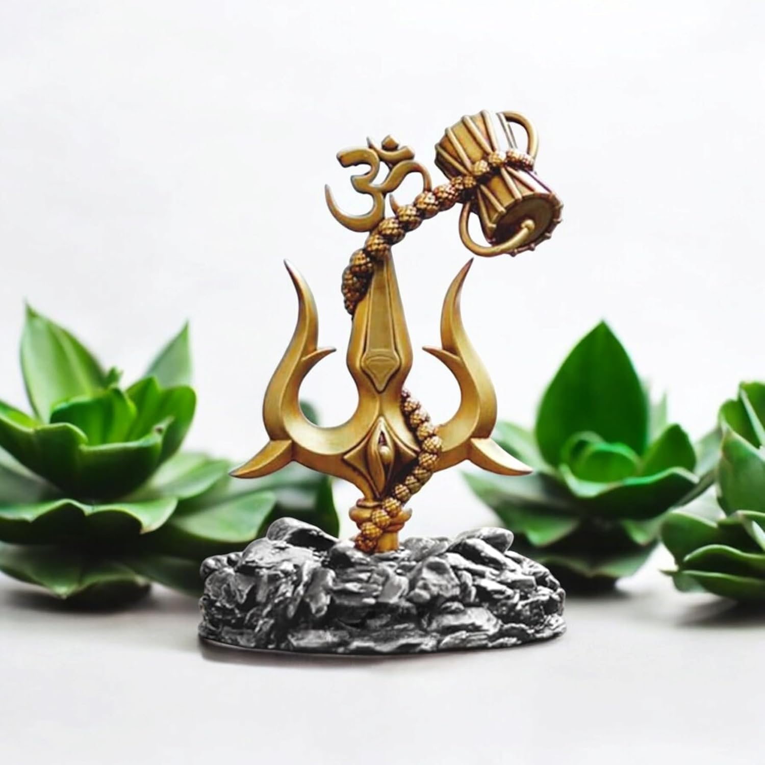 Resin Trishul with Black Base Decorative Showpiece for Car Dashboard, Pooja, Home & Office Décor Handcrafted Lord Shiva Symbol Idol | Pack of 1