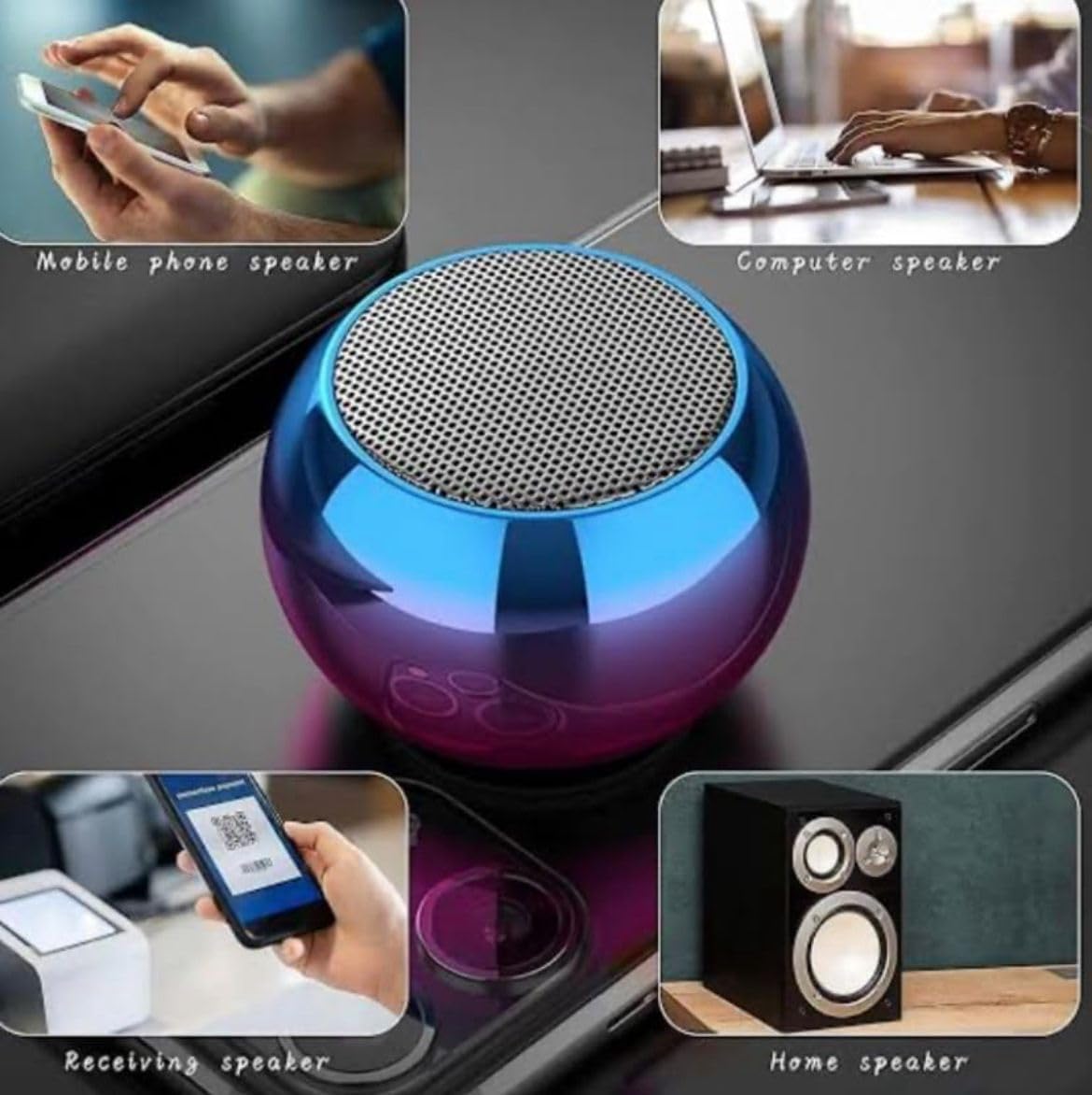 Portable Mini Bluetooth Speaker with Built-in Mic, Wireless Design, Compatible with All Smartphones (1 Pcs)