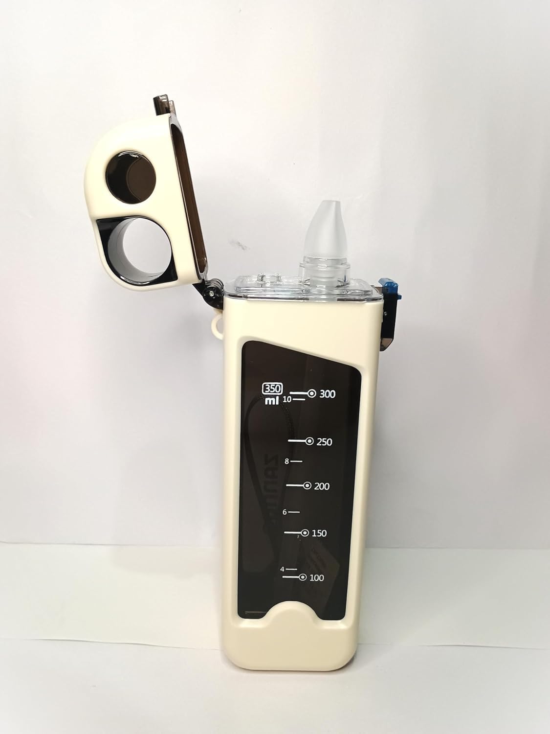 NGG Stylish Water Bottle with Measurement Scale – Cream, Portable & Durable, Ideal for Gym, Office, School & Travel