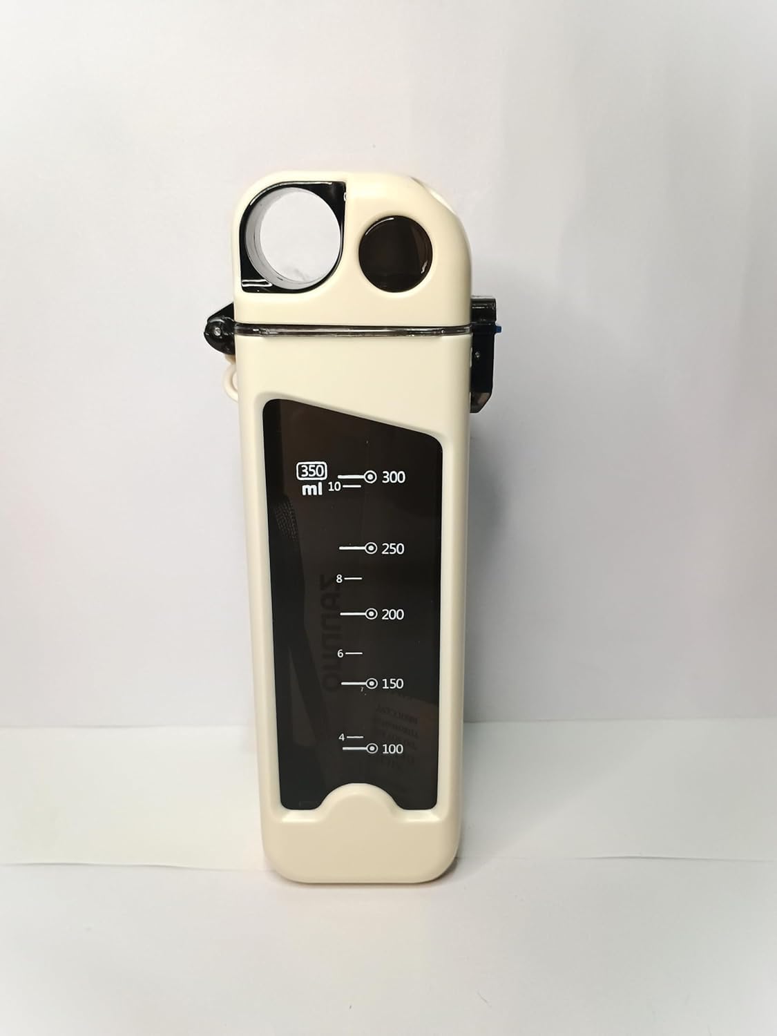 NGG Stylish Water Bottle with Measurement Scale – Cream, Portable & Durable, Ideal for Gym, Office, School & Travel