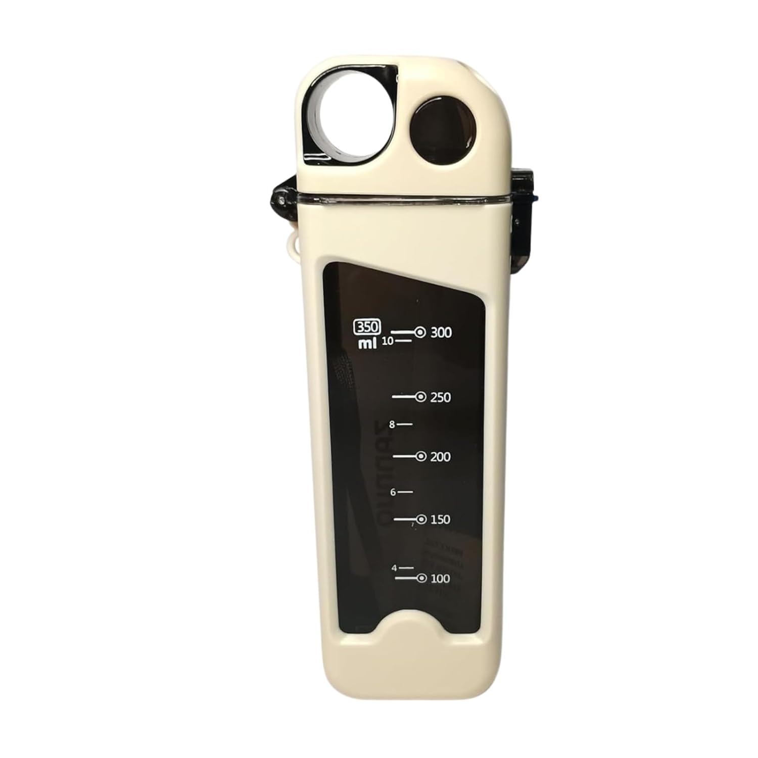 NGG Stylish Water Bottle with Measurement Scale – Cream, Portable & Durable, Ideal for Gym, Office, School & Travel