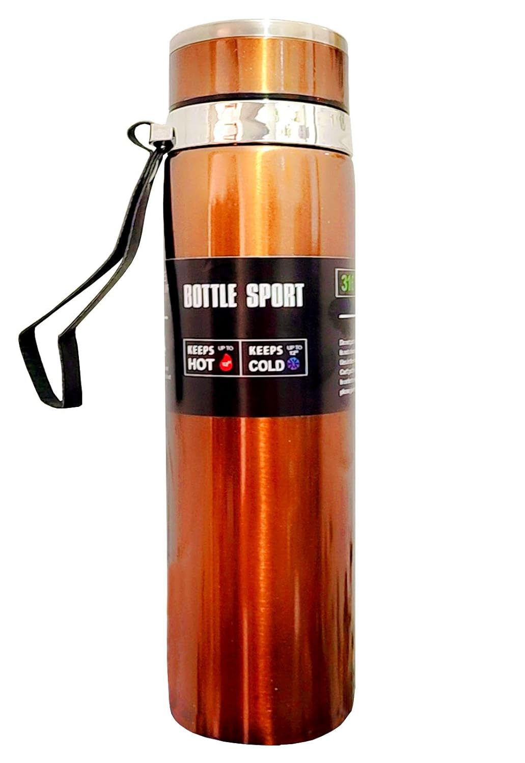 NGG (1000mL_Pack of 1 Stainless Steel Vacuum Flask Hot & Cold Leak-Proof, Rust Free, BPA Free (1 Liter) Water Bottle for Adults, Gym, Kids School, Gifts and Office, (Brown)