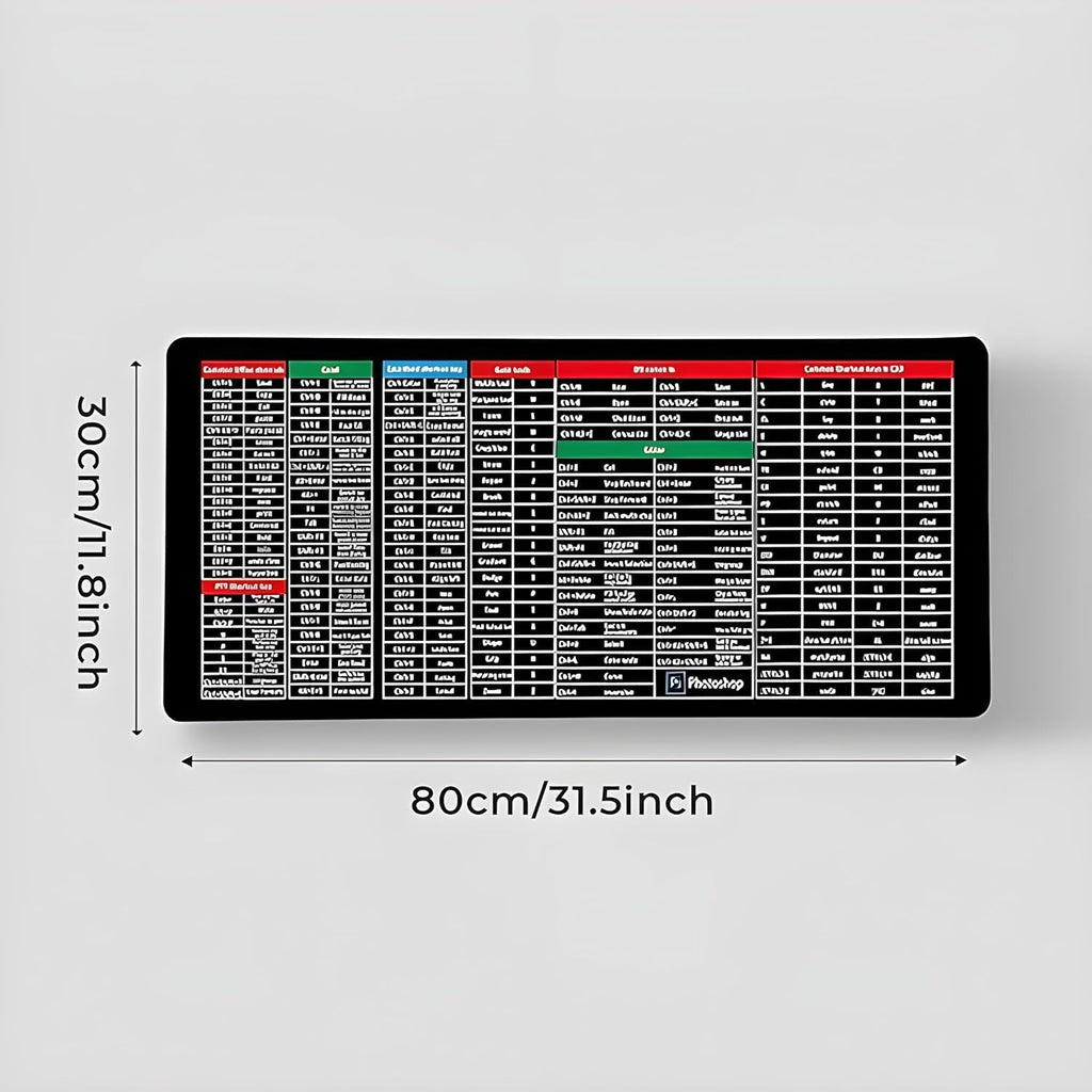 NGG Anti-Slip Keyboard Pad – Super Large, Thickened Edge, Printed Shortcuts for Office & Gaming