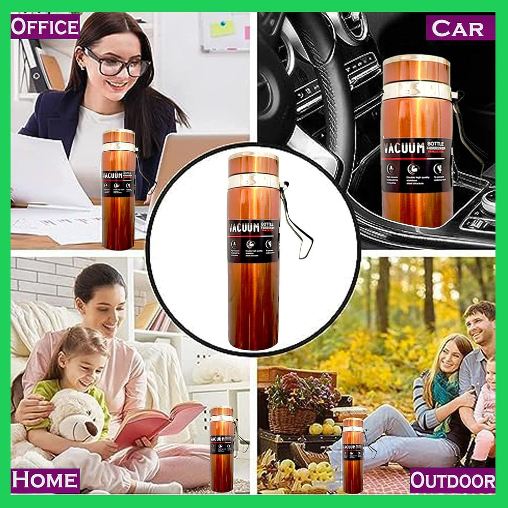 NGG (1000mL_Pack of 1 Stainless Steel Vacuum Flask Hot & Cold Leak-Proof, Rust Free, BPA Free (1 Liter) Water Bottle for Adults, Gym, Kids School, Gifts and Office, (Brown)