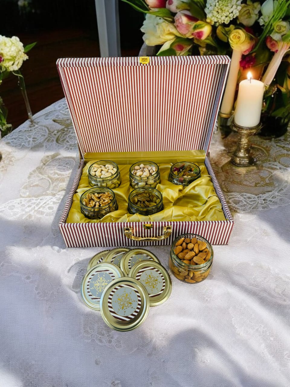 Design Luxury Dryfruits Gift Premium Jar Hamper | 6 Assorted Dryfruits Combo  | Perfect for Any Occasion & Corporate Gifting