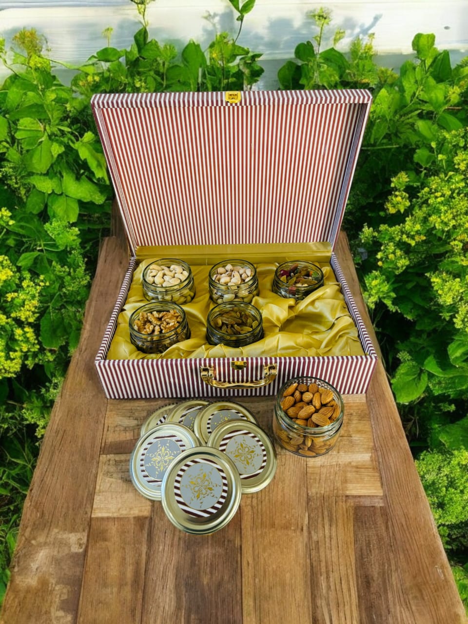 Design Luxury Dryfruits Gift Premium Jar Hamper | 6 Assorted Dryfruits Combo  | Perfect for Any Occasion & Corporate Gifting