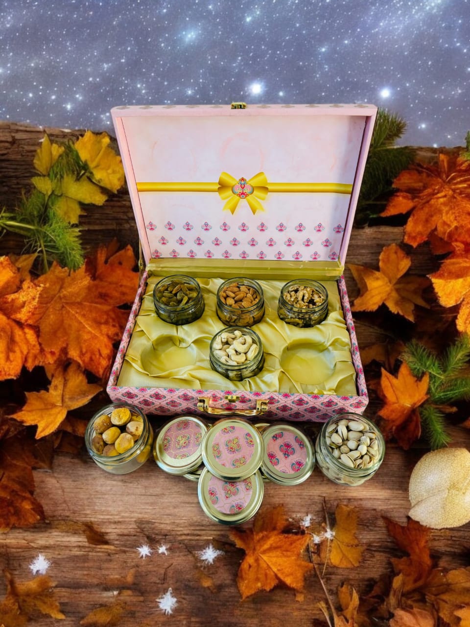 Design Luxury Dryfruits Gift Premium Jar Hamper | 6 Assorted Dryfruits Combo  | Perfect for Any Occasion & Corporate Gifting